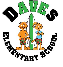 Daves Avenue Elementary School showing Cool Cats with a surfboard